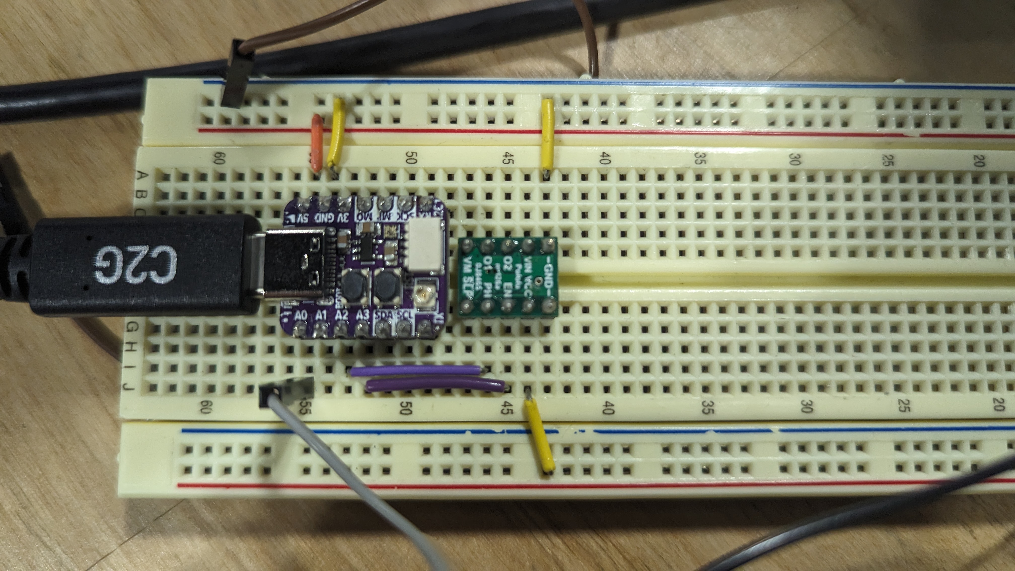 top of breadboard