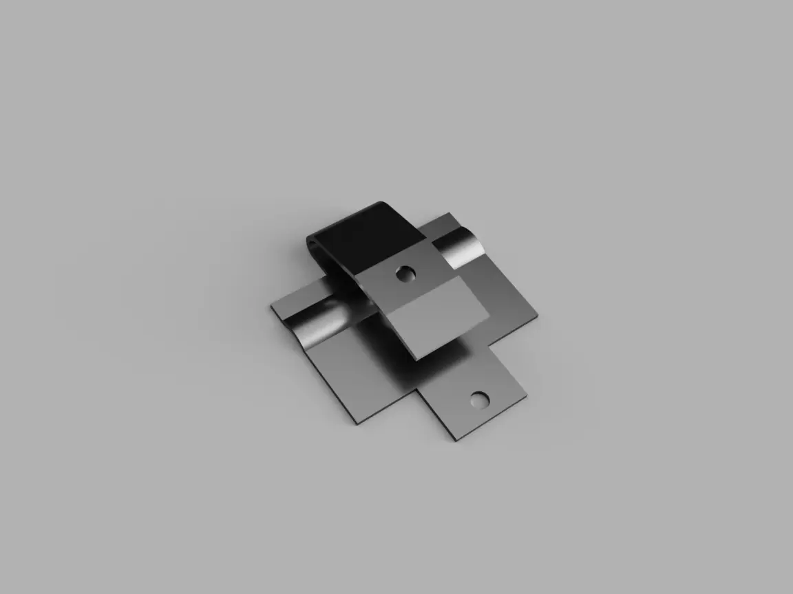 3D render of model of battery clip